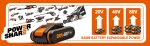 Taille-haie télescopique sur batterie 45 cm avec élagueuse sur perche 20 cm perche 1,8–2,3 m