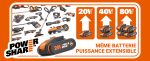 Coupe-bordures sans fil 20 V 30 cm avec 2 batteries et chargeur
