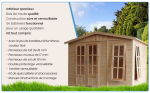 Abri de jardin en bois 6 m² avec plancher et bardeaux noirs