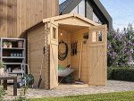 Abri de jardin en bois avec range bûches 206 x 272 x 218 cm