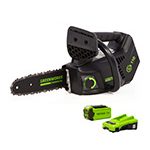 Tronçonneuse à batterie 40 cm 40 V moteur sans balais vitesse chaîne 20 m/s anti-rebond 2 batteries 2Ah chargeur