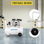 Compresseur d’air sans huile 50 L 750 W 230 V 8 bar 2 manomètres débit 170 L/min 1450 tr/min sur roues
