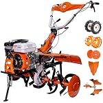 Motobineuse rotofraise arrière 480 mm moteur 4 temps 212 cm³ 7 CV 1 avant 1 arrière profondeur 150 mm réservoir 3,6 L