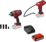 Pack 2 outils sans fil bois avec batteries chargeur et rail
