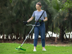 Coupe-bordure débroussailleuse batterie 48 V avec 2 batteries 4 Ah fil 38 cm lame 25 cm