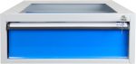 Bloc tiroirs pour établi 4 tiroirs acier 70 x 53 x 65 cm – HxLxP 20x54x70cm – 1x tiroir, Gris Clair/Bleu Clair