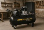 Compresseur d’air 200 L 3000 W 10 bars à courroie sur roues