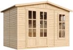 Abri de jardin en bois 6 m² avec plancher et bardeaux noirs – sans bardeaux bitumineux