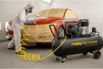 Compresseur d’air 200 L 3000 W 10 bars à courroie sur roues