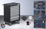 Servante d’atelier 7 tiroirs avec 120 outils charge 200 kg