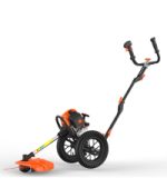 Débroussailleuse thermique 52 cm3 3 CV largeur de coupe 32 cm tête double fil lame 3 dents réservoir 1,2 L
