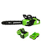 Tronçonneuse à batterie 40 cm 40 V moteur sans balais vitesse chaîne 20 m/s anti-rebond 2 batteries 2Ah chargeur