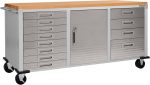 Établi mobile 4 tiroirs avec plateau bois