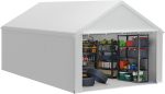 Abri de jardin PE 24 m³ avec parois latérales amovibles – 4x6m, Blanc.