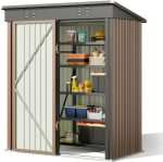 Bealife Abri de Jardin en Métal Abri à Outils, Abri à Outils en Acier Galvanisé, Abri de Rangement Extérieur Maison de Jardin 180x162x95 cm pour Pelouse de Patio d'arrière-Cour Gris