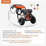 Nettoyeur haute pression à gaz 3500 PSI 10 L/min avec 5 buses