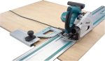 Scie plongeante 1300 W lame 165 mm rail de guidage profondeur coupe 56 mm 5200 tr/min
