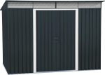 Abri de jardin métal 4,37 m² acier galvanisé portes coulissantes ventilation toit renforcé – 8 x 6 Shed Pentroof, Anthracite