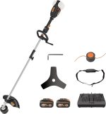Débroussailleuse sans fil 40 V 2 en 1 avec lame et fil de coupe – 38 cm, 2 batteries 4Ah