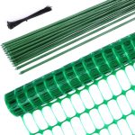 Ohuhu Clôture de Délimitation Mobile 30 m de Long & 1 m de Haut, 25 Piquets, Filet de Jardin, Clôture Extérieur pour Chien, Grillage Idéal pour le Camping, Noir