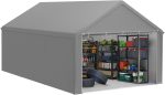 Abri de jardin PE 24 m³ avec parois latérales amovibles – 4x6m, Gris
