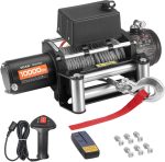 VEVOR Treuil Électrique 12 V CC 5400 kg avec Corde Synthétique Φ 9,5 mm x 28 m, Télécommande sans Fil et Filaire, Étanchéité IP67, pour Remorquage de SUV, Jeep, Remorque, Bateau, Véhicule Tout-terrain