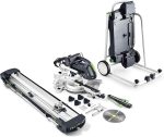 Scie à onglets radiale 230 V 1200 W lame 216 mm projecteur LED équerre d’angle – KS 60 E-UG-Set/XL, Noir