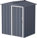 Abri de jardin en métal 9,16 m2 portes coulissantes ventilation – 5 x 4 Gable Roof, Gris