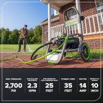 Nettoyeur haute pression électrique 2700 PSI 2,3 GPM tuyau 7,62 m