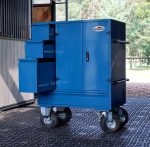 Malle de concours Midi Azur 137,5x100x60 cm acier laqué 2 selles 3 tiroirs