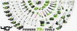 Tronçonneuse à batterie 35 cm 40 V moteur sans balais vitesse chaîne 12 m/s graissage automatique 2 batteries 2Ah chargeur