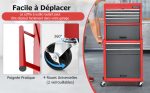 Servante d’atelier 6 tiroirs avec coffre amovible et armoire de rangement
