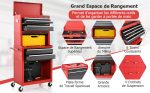 Servante d’atelier 6 tiroirs avec coffre amovible et armoire de rangement