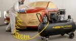 Compresseur d’air 200 L 3000 W 10 bars à courroie sur roues
