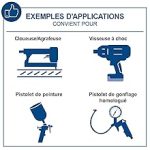 Compresseur d’air 50 L 10 bar 2200 W bicylindre aspiration 412 L/min lubrification à l’huile