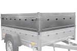 Remorque un essieu 150×106 UNITRAILER GARDEN 150 KIPP ridelles supplémentaires capot aluminium PTAC 750 kg