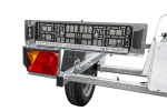 Remorque moto UNITRAILER RIDER 1 2256×1110 mm, PTAC 350–450 kg, rail acier, non freinée