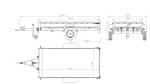 Remorque sur ressorts UNITRAILER Garden 264/R KIPP 264×125 châssis H-1100 bâche grise
