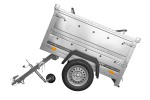 Remorque un essieu 150×106 UNITRAILER GARDEN 150 KIPP ridelles supplémentaires capot aluminium PTAC 750 kg