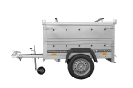 Remorque un essieu 150×106 UNITRAILER GARDEN 150 KIPP ridelles supplémentaires capot aluminium PTAC 750 kg