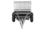 Remorque un essieu 150×106 UNITRAILER GARDEN 150 KIPP ridelles supplémentaires capot aluminium PTAC 750 kg
