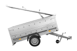 Remorque un essieu 230×125 UNITRAILER GARDEN 230 KIPP côtés BIS capot aluminium PTAC 750 kg