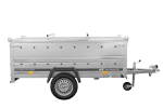 Remorque un essieu 230×125 UNITRAILER GARDEN 230 KIPP côtés BIS capot aluminium PTAC 750 kg