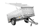 Remorque un essieu 230×125 UNITRAILER GARDEN 230 KIPP côtés BIS capot aluminium PTAC 750 kg