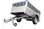 Remorque utilitaire UNITRAILER Garden Trailer 201 KIPP 200×125 bâche plate ridelles grillagées roue jockey