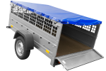Remorque utilitaire UNITRAILER Garden Trailer 201 KIPP 200×125 bâche plate ridelles grillagées roue jockey