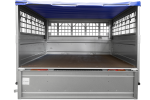 Remorque utilitaire UNITRAILER Garden Trailer 201 KIPP 200×125 bâche plate ridelles grillagées roue jockey