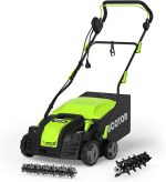 Scarificateur électrique 2 en 1 33 cm avec réglage de profondeur 4 positions et bac 55 L