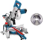 Scie à onglets radiale filaire 1400 W Ø216 mm avec 2 lames