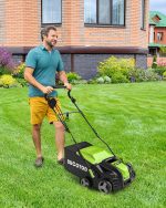 Scarificateur électrique 2 en 1 33 cm avec réglage de profondeur 4 positions et bac 55 L